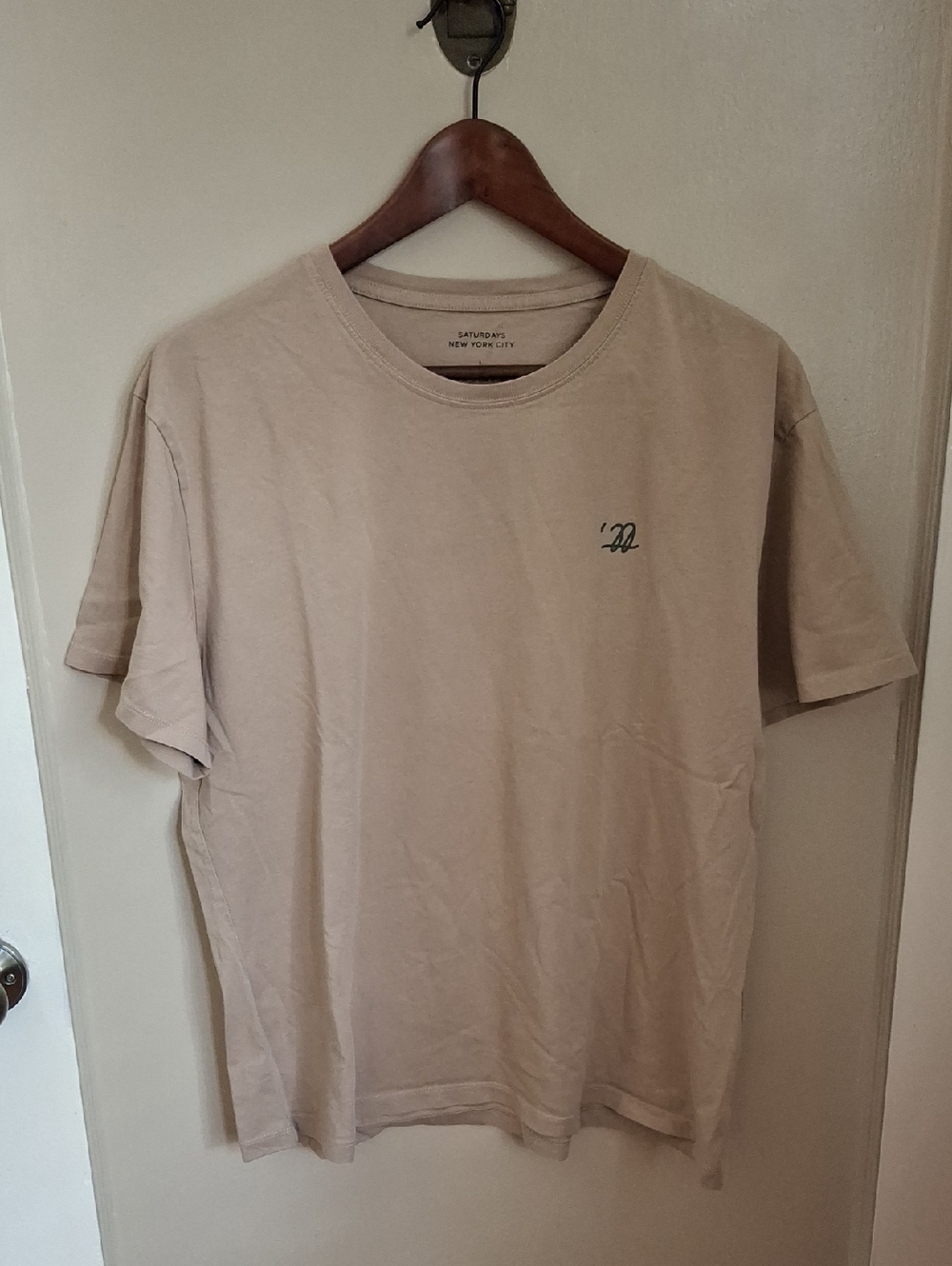 Saturdays New York City Beige Short Sleeve Logo Tee_1